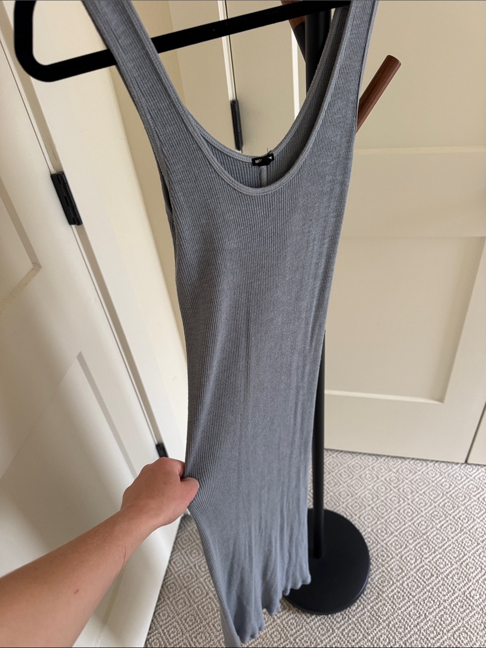 Monrow Knit Tank Dress | Light Blue | Size S - Picture 4 of 4